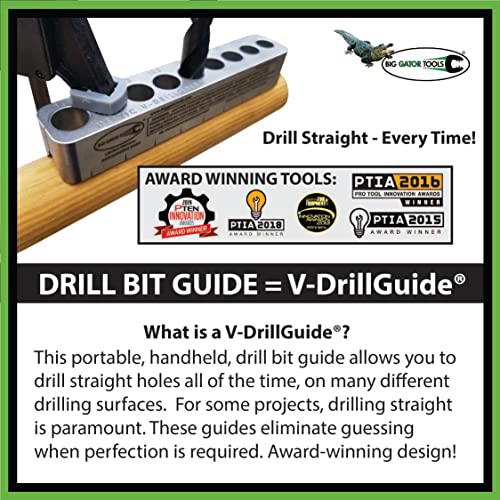 Big Gator Tools The Original V-Drill Guide STD1000DGNP, Sizes 1/8–3/8 Inch.