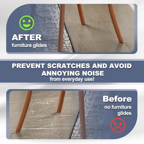 1" Nail on Furniture Sliders Chair Sliders Glides Wooden Furniture Movers Move Your Furniture Easily & Safety - Best Chair Leg Floor Protectors for Hardwood Floors & Carpets