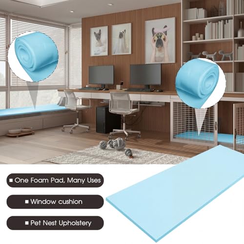 Amylove 1 Pack Upholstery Foam Sheet, 1/4" X 24" X 72",Blue - color: Blue, size: 1/4" X 24" X 72"