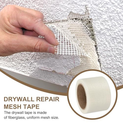 PATIKIL Drywall Repair Mesh Tape, 3 inch x 82 ft Fiberglass Repair Patch Self-Adhesive Dry Wall Joint Tape 8 Mesh Wall Hole Crack and Seam Patch, White - size: 3 inch x 82 Feet