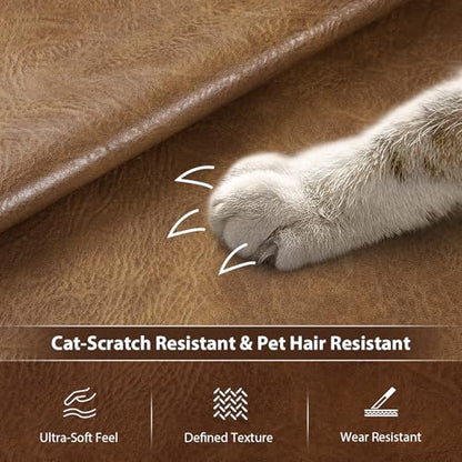 Faux Leather 1.0mm Upholstery Fabric by the Yard 6 Yard Tan Brown - color: Tan Brown, size: 6 Yard