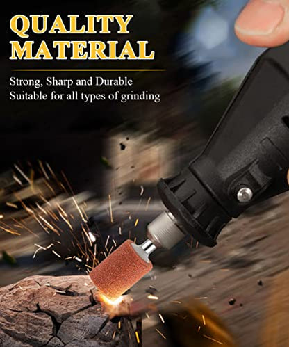 Sanding Bits for Dremel Rotary Tool, Grinding Stone Sanding Drill Bits with 1/8" Shank, Aluminium Oxide Tough Enough to Metal Rust Removal/Smoothing/Sharpening, Different Shape Meet More Needs, 42Pcs