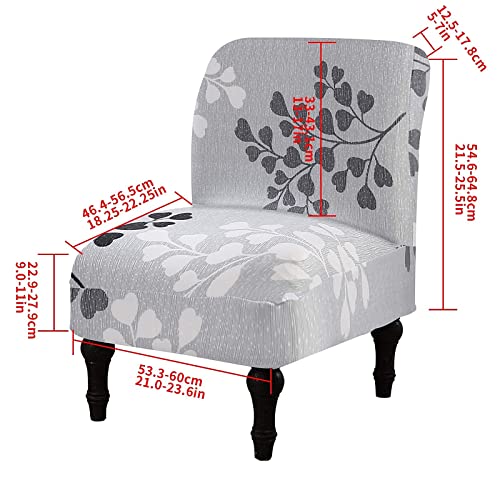 Eco-Ancheng Armless Chair Slipcover Removable Armless Accent Chairs Covers Washable Armless Slipper Chair Slipcover Printed Armless Chair Furniture Protector Covers for Living Dining Room Hotel - color: A2