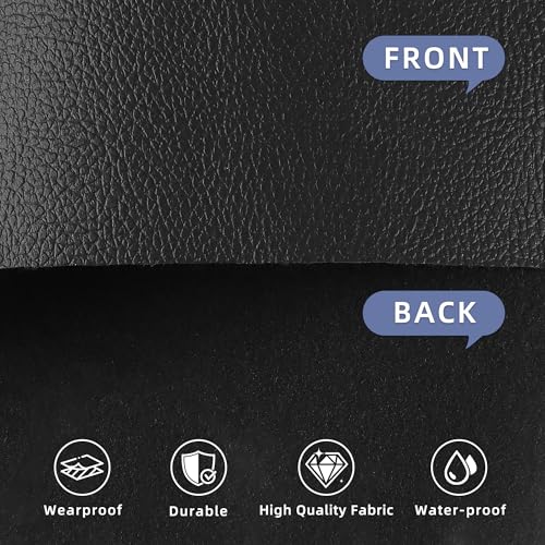 Black Faux Leather,Marine Vinyl Fabric,Pleather Sheets for Crafts. - color: Small Lychee Black, size: 1 Yard