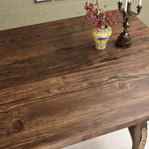 FunStick 15.8" x 240" Brown Wood Contact Paper Thick Birch Wood Wallpaper Peel and Stick Wood Grain Contact Paper Self Adhesive Removable Wood Wall Paper Roll for Countertops Cabinets Furniture Desk - color: Brown, size: 15.8" x 240"