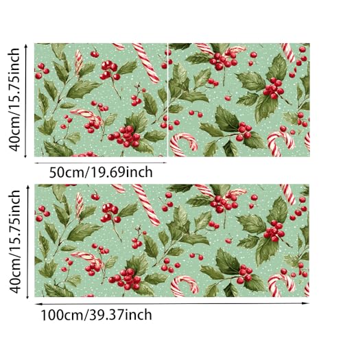 Wall Decal 15.7 x 39.4 in Candy Cane Holly Peel and Stick - color: colorful0182