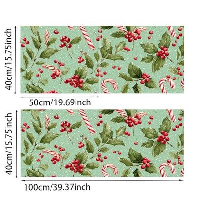 Wall Decal 15.7 x 39.4 in Candy Cane Holly Peel and Stick - color: colorful0182