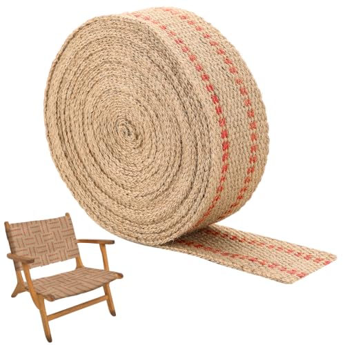 NATGAI Craft Jute Webbing Tape, 2" Width 10 Yards Roll with Red Line - size: 2" x 10 Yards