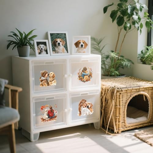 Peacoblue People and Dogs Rub On Transfers for Furniture Craft 6"x12" - style: People and Dogs