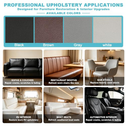 Black Faux Leather Fabric 197"×55" Lychee Grain Upholstery Vinyl - color: Black Lychee Grain, size: 197"x55" (500cm x 140cm)