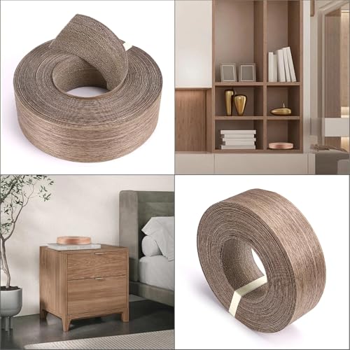 Skelang Walnut Wood Veneer Edge Banding Preglued Iron-on with Hot Melt Adhesive Edgebanding Flexible Wood Tape (2" x 50') - size: 2" x 50'