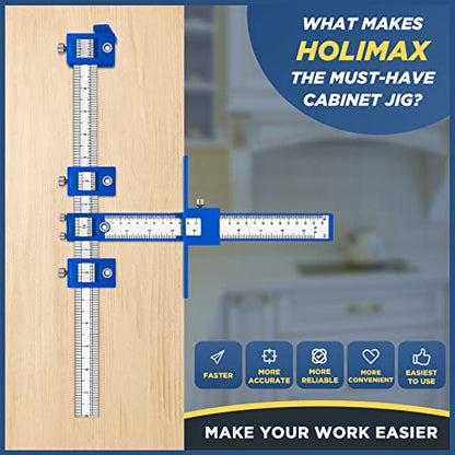 Cabinet Hardware Jig, Cabinet Handle Jig, Cabinet Hardware Template Tool, Punch Locator Drill Guide for Handle Knob Pull Installation of Door and Drawer woodworking tools