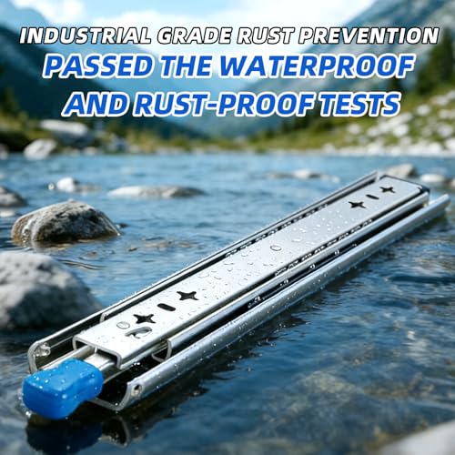 with Lock Heavy Duty Drawer Slides 12 14 16 18 20 22 24 26 28 30 32 34 36 40 44 48 52 56 60 Inch 500 Lbs Side Mount Full Extension Ball (Load:250 lb (with Lock) -W:53mm, 20 Inch) - size: 20 Inch, style: Load:250 lb (With lock) -W:53mm