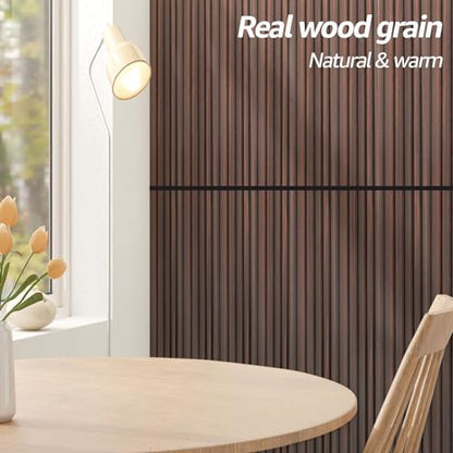 Art3d 48 x 6 in WPC Wood Slat Wall Panels, 3D Wall Accents, 16-Pack, Walnut - color: Walnut, size: 48" * 6"
