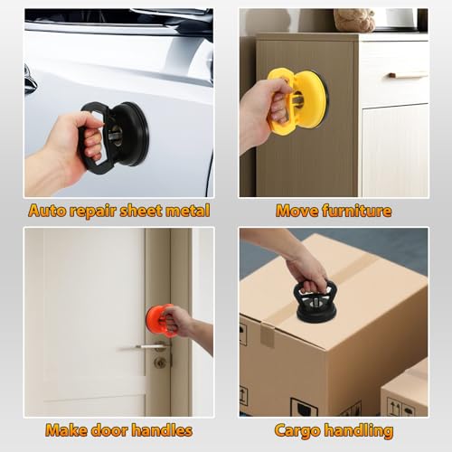 Car Dent Puller Paintless Dent Removal Kit Suction Cup Dent Remover Tool for Car, Black Auto Body Repair Tools Handheld Puller - color: Black
