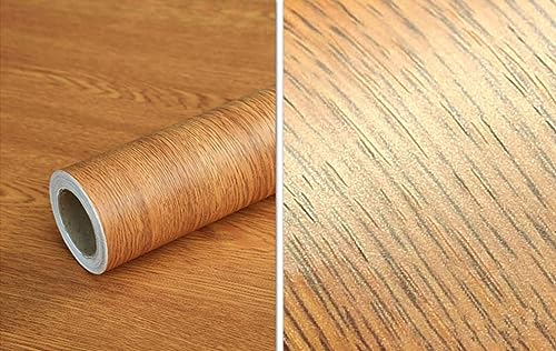 TOOLDECO Peel Stick Wood Grain Wallpaper Countertop Paper Funitures Decorative Vinyl Sticker (15.8X79Inch, Yellow) (24Inch*98Inch) - size: 24"W x 98"L