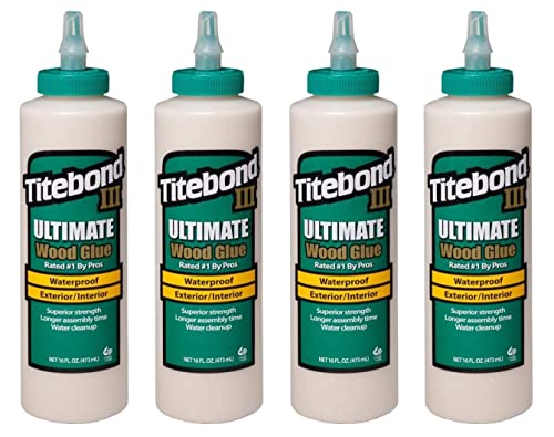 Titebond III Ultimate Wood Glue Bundle, 16-Ounces #1414 (4-Pack)