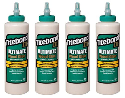 Titebond III Ultimate Wood Glue Bundle, 16-Ounces #1414 (4-Pack)