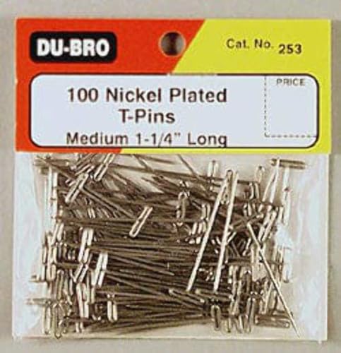 DU-BRO Nickel Plated T-Pins 1-1/4" (Qty/PKG: 100)
