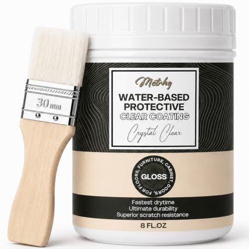 Water Based Polyurethane Clear Coat for Wood, High Gloss Varnish & Sealer - style: Water-Based Gloss