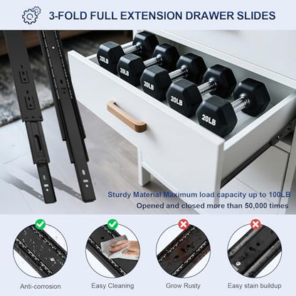 Probrico 1 Pair 14 Inch Soft Close Drawer Slides, Ball Bearing Full Extension Dresser Slides, Side Mount Heavy Duty Black Drawer Slides Glides - size: 14 Inch