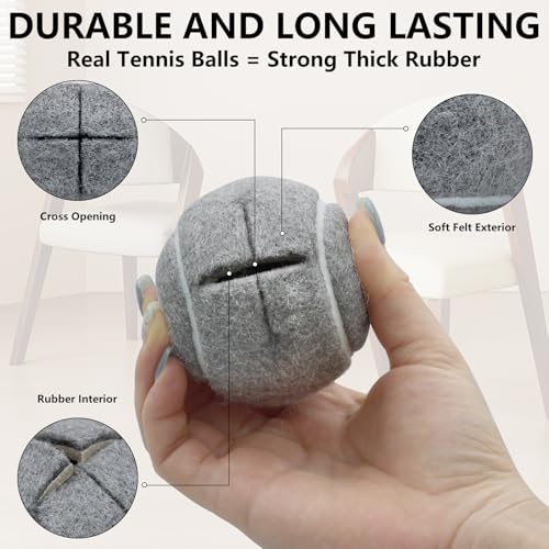 Precut Tennis Balls for Walker and Furniture Legs - color: Grey, size: 60 Pack