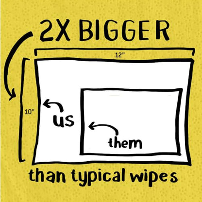 Tub O' Towels Heavy-Duty Multi-Surface Cleaning Wipes – Extra-Large 10" x 12", 90-Count Canister – Removes Grease, Tar, Ink & Tough Stains – Safe for Home, Auto, Garage & More