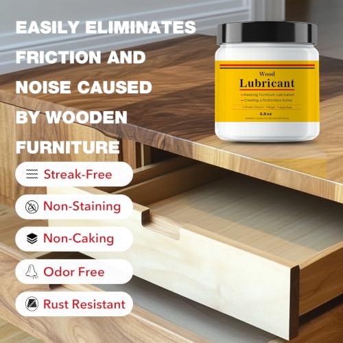 Wood Lubricant & Wood Wax for Drawers, Doors, Hinges - 3.5oz