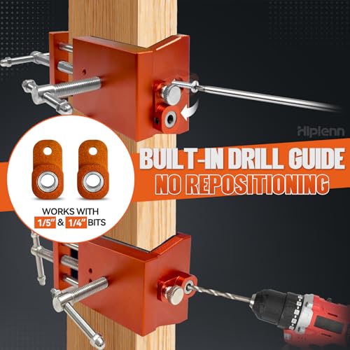 Cabinet Clamps, 2 Pack Cabinet Clamps for Installing Cabinets, Aluminum Cabinet Installation Tools with Integrated Drill Guide & EVA Pads, Adjustable 2.24"-4.41" for Cabinetry Woodworking
