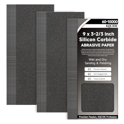 Premium 30-Sheet 240 Grit Wet Dry Sandpaper, 9 x 3-2/3 Inch - style: 240Grit