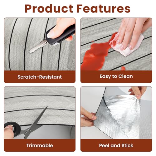 Thick Peel and Stick Slat Wall Panel Self-Adhesive 3D Wood Grain Light Gray
