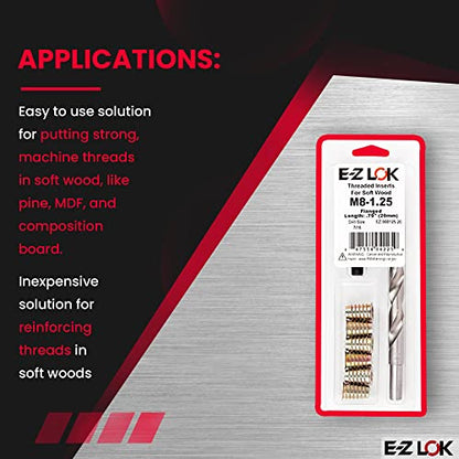 E-Z LOK Thread Repair Kit, M8-1.25 - size: M8-1.25 x 20mm, style: Flanged