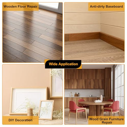 HARFINGTON Wood Grain Repair Tape 4" x 33ft Self Adhesive Repair Patch - color: Black Walnut, size: 4 Inch x 33ft
