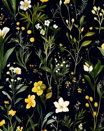 Black Green Vintage Floral Peel and Stick Wallpaper 17.5" x 393" - color: Black Green, size: 17.5" x 393"