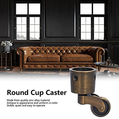Round Cup Caster Swivel Wheels Furniture Casters Zinc Alloy Matte for Sofa Piano Replacement Parts