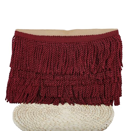 5 Yard Curtain Bullion Fringe Trim-Rayon Tassel Embellishments - color: red