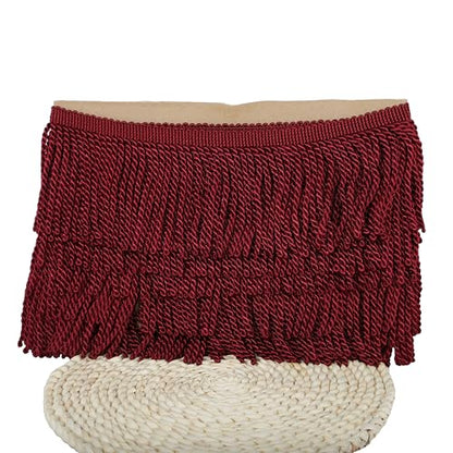 5 Yard Curtain Bullion Fringe Trim-Rayon Tassel Embellishments - color: red