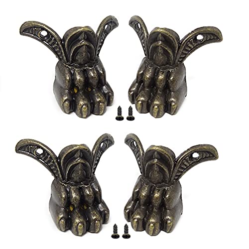 Honbay 8PCS Antique Wooden Box Decorative Feet Leg Corner Protector with 16PCS Screws