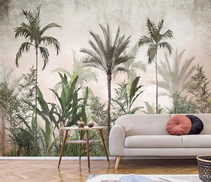 Jdayda Tropical Greenery and Leaves Mural - color: MURAL-314, size: 86" x 57"