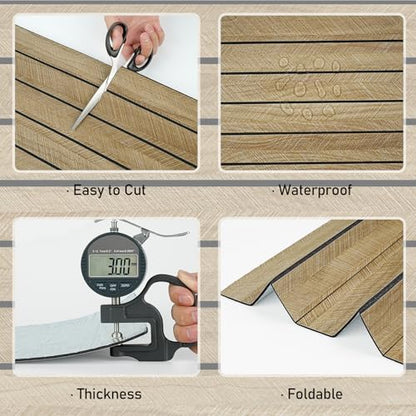 Wallercity Brown Peel & Stick Soundproof 3D Wood Slat Wall Panels for Walls - color: Brown, size: 23.6'' x 197''
