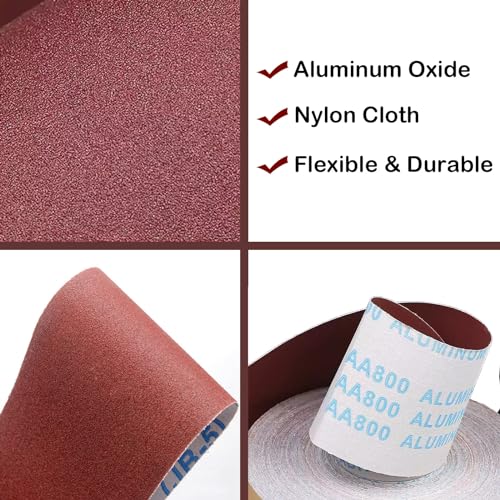 Emery Cloth Roll, 5 Grits 1'' x 19.7' Sand Paper Roll with Dispenser, 150 240 320 400 600 Grit Sandpaper Assortment, Wet Sanding Paper for Metal Automotive Furniture Wood - style: 5rolls 6m
