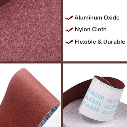 Emery Cloth Roll, 5 Grits 1'' x 19.7' Sand Paper Roll with Dispenser, 150 240 320 400 600 Grit Sandpaper Assortment, Wet Sanding Paper for Metal Automotive Furniture Wood - style: 5rolls 6m