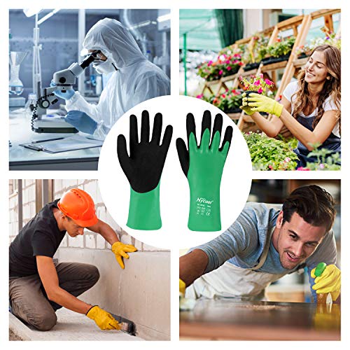 Nitrile Coating Chemical Resistant Gloves 1Pair - size: Medium (Pack of 2)