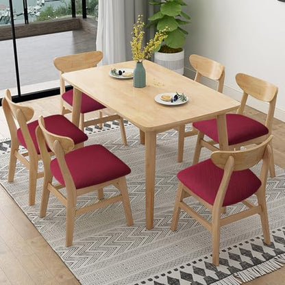 Fuloon Dining Chair Seat Covers Stretch Slipcovers, 6 Pack, Burgundy - color: Burgundy, size: Not Waterproof