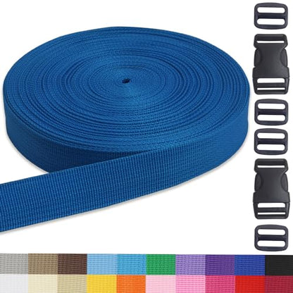 Royal Blue 1 inch Webbing Strap Kit for DIY Crafts-Backpacks-20yds - color: Royal Blue