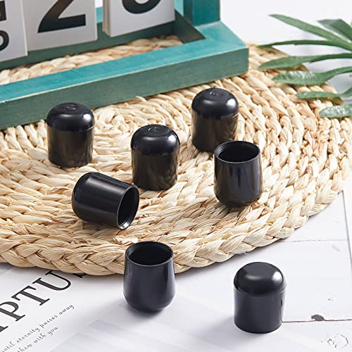 Jetec 36 Pcs 7/8 Inch Folding Chair Leg Caps Round Protectors, Black - color: Black, size: 7/8in