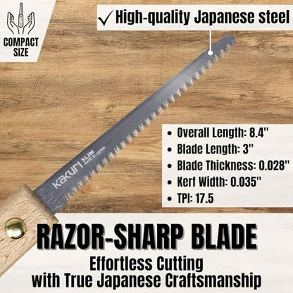 KAKURI Mini Keyhole Saw 3", Compact Craft Hand Saw for Woodworking - style: Keyhole