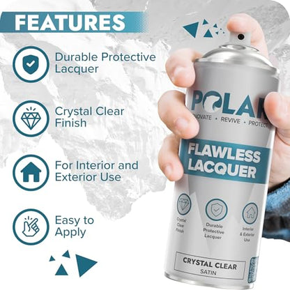 Polar Clear Satin Flawless Lacquer Spray - 2 x 13.5 Fl Oz - color: Clear Satin, size: 13.5 Fl Oz (Pack of 2)