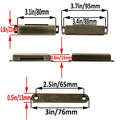 4 Pack Magnetic Cabinet Door Catch- Stainless Steel Closet Catches with Strong Magnetic- Furniture Latch 70 lbs (Bronze) - color: Bronze, size: 4
