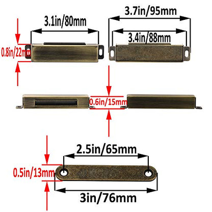 4 Pack Magnetic Cabinet Door Catch- Stainless Steel Closet Catches with Strong Magnetic- Furniture Latch 70 lbs (Bronze) - color: Bronze, size: 4